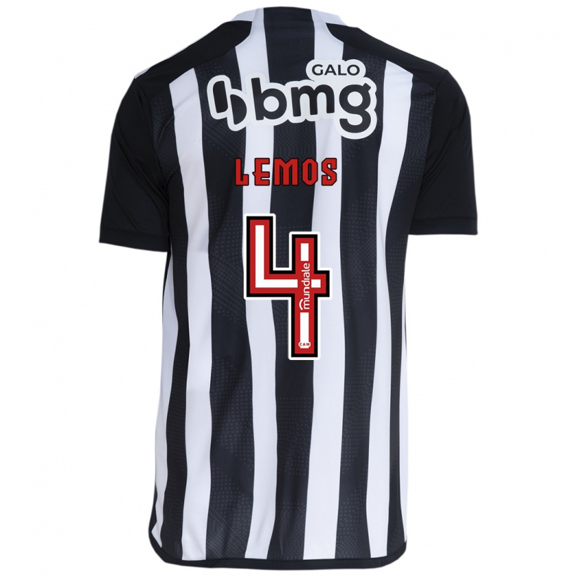 Kandiny Gyermek Mauricio Lemos #4 Fehér Fekete Hazai Jersey 2024/25 Mez Póló Ing