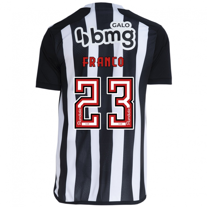 Kandiny Gyermek Alan Franco #23 Fehér Fekete Hazai Jersey 2024/25 Mez Póló Ing