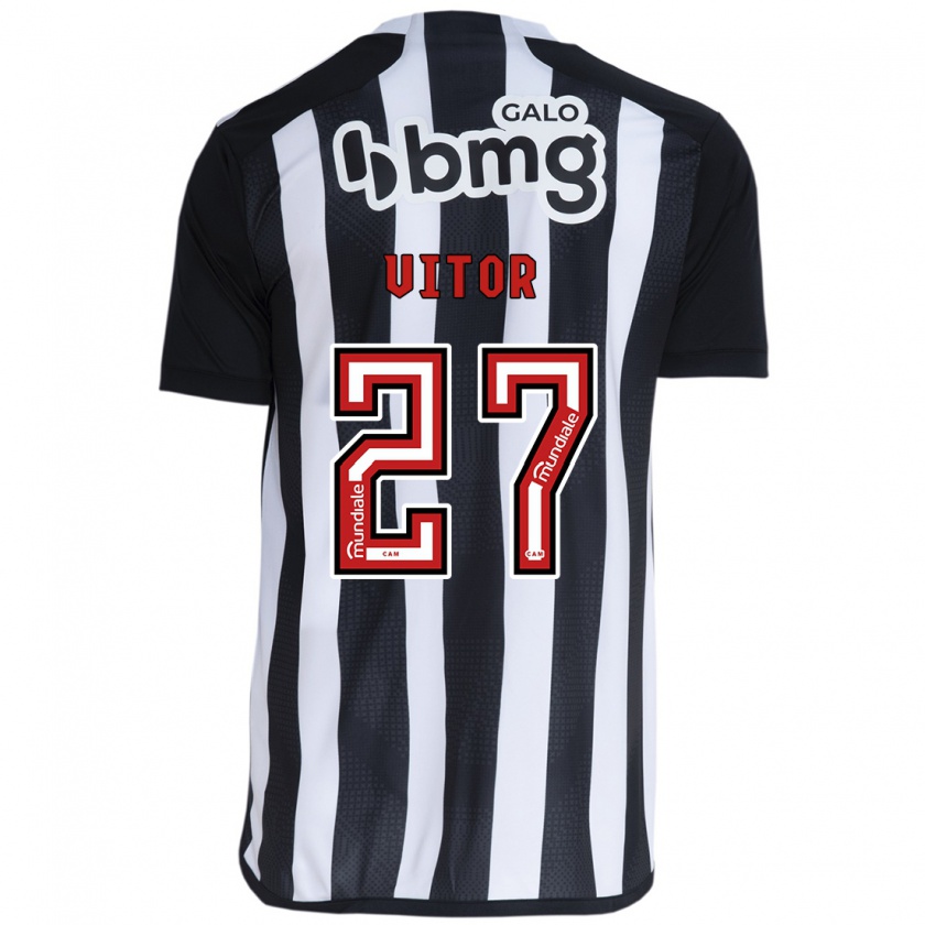 Kandiny Gyermek Paulo Vitor #27 Fehér Fekete Hazai Jersey 2024/25 Mez Póló Ing