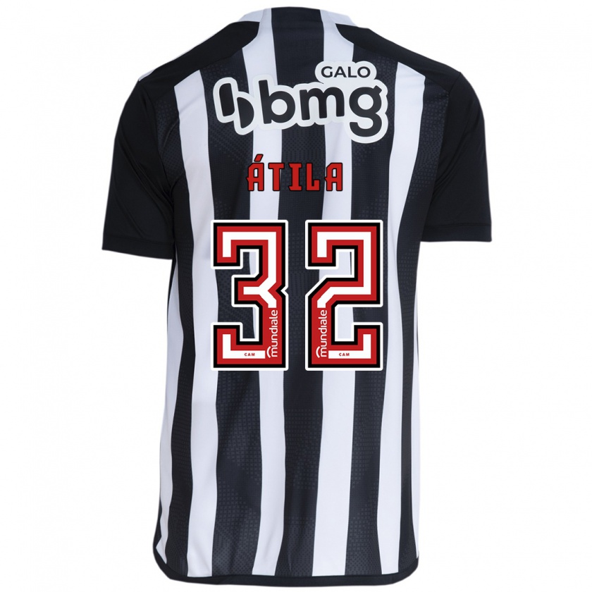 Kandiny Gyermek Gabriel Átila #32 Fehér Fekete Hazai Jersey 2024/25 Mez Póló Ing