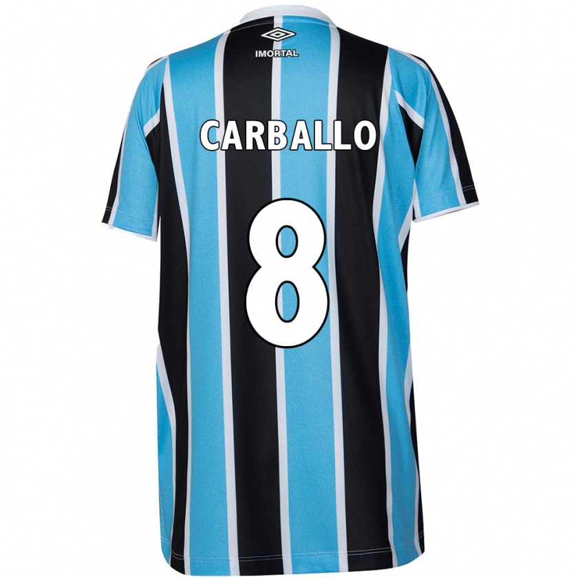 Kandiny Gyermek Felipe Carballo #8 Kék Fekete Fehér Hazai Jersey 2024/25 Mez Póló Ing