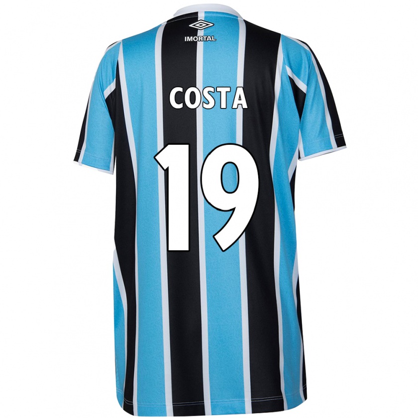 Kandiny Gyermek Diego Costa #19 Kék Fekete Fehér Hazai Jersey 2024/25 Mez Póló Ing