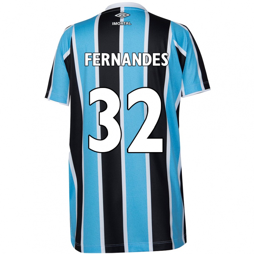 Kandiny Gyermek Nathan Fernandes #32 Kék Fekete Fehér Hazai Jersey 2024/25 Mez Póló Ing