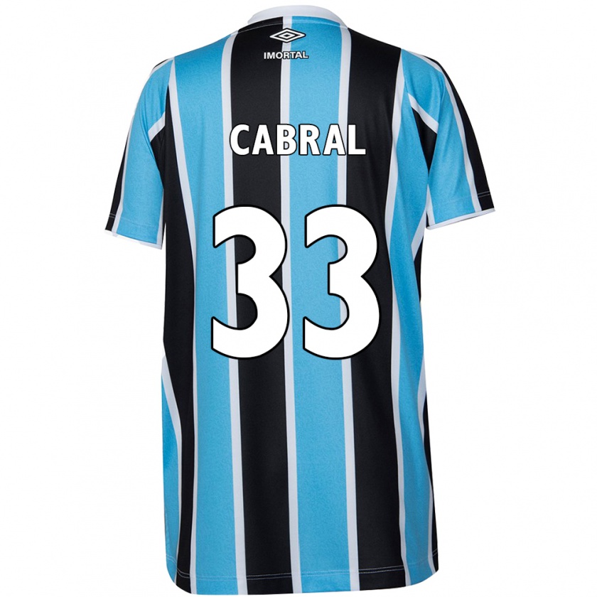 Kandiny Gyermek Rafael Cabral #33 Kék Fekete Fehér Hazai Jersey 2024/25 Mez Póló Ing