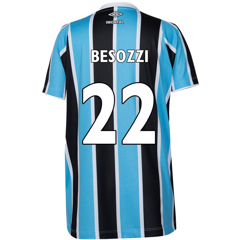 Kandiny Gyermek Lucas Besozzi #22 Kék Fekete Fehér Hazai Jersey 2024/25 Mez Póló Ing