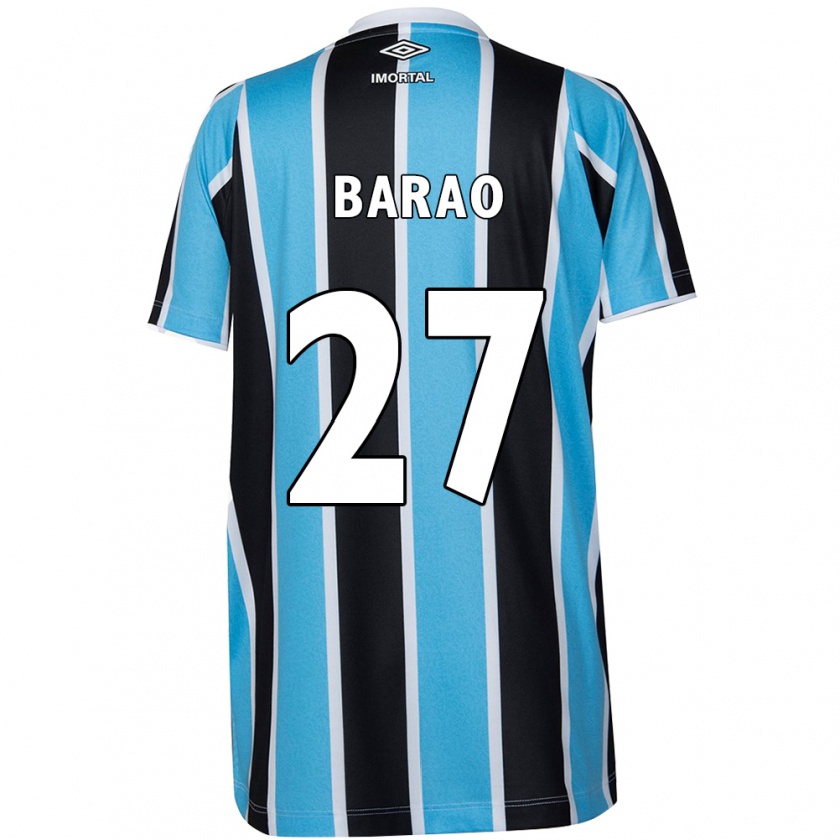 Kandiny Gyermek Dani Barão #27 Kék Fekete Fehér Hazai Jersey 2024/25 Mez Póló Ing