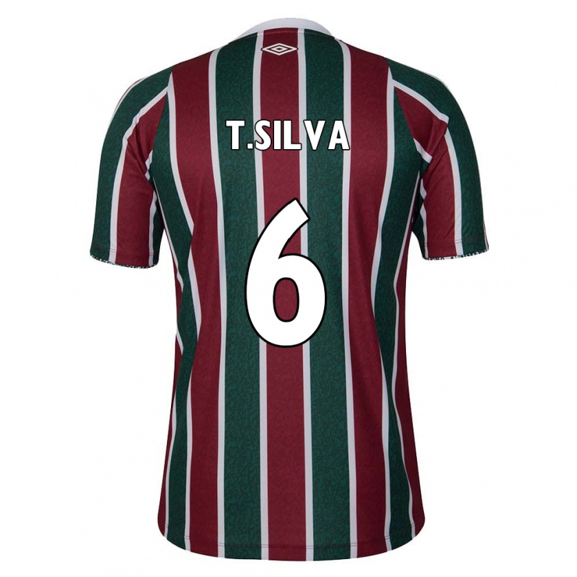 Kandiny Gyermek Thiago Silva #6 Zöld Barna Fehér Hazai Jersey 2024/25 Mez Póló Ing