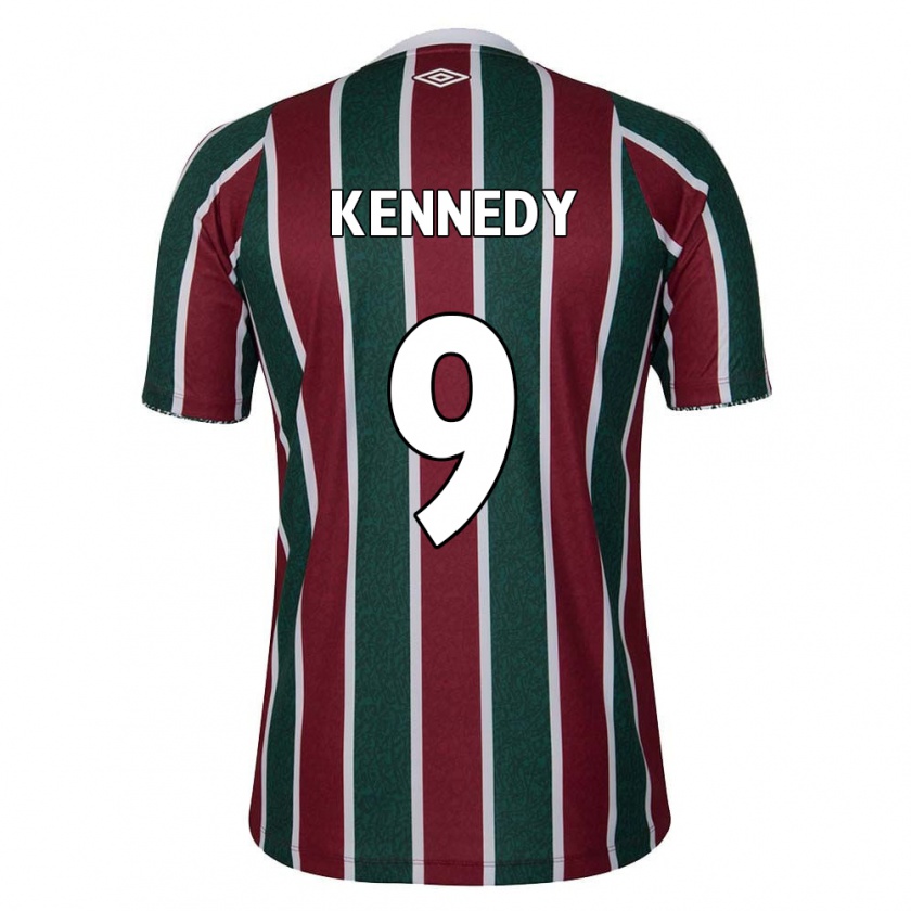 Kandiny Gyermek John Kennedy #9 Zöld Barna Fehér Hazai Jersey 2024/25 Mez Póló Ing