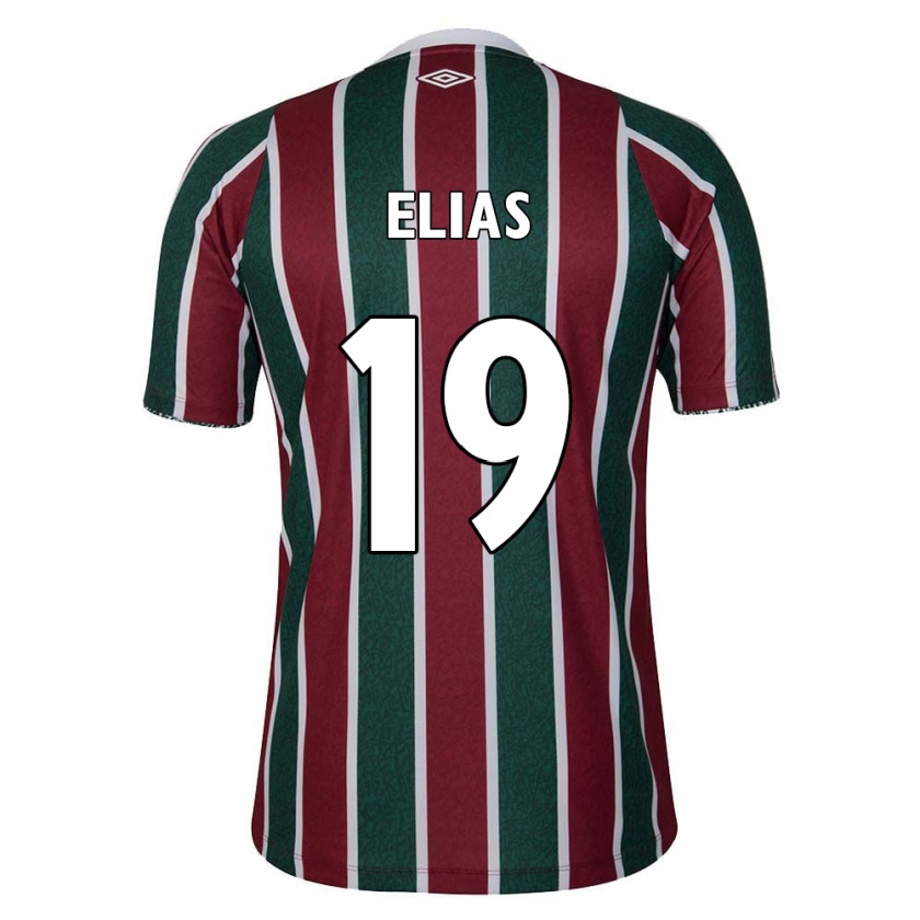 Kandiny Gyermek Kauã Elias #19 Zöld Barna Fehér Hazai Jersey 2024/25 Mez Póló Ing