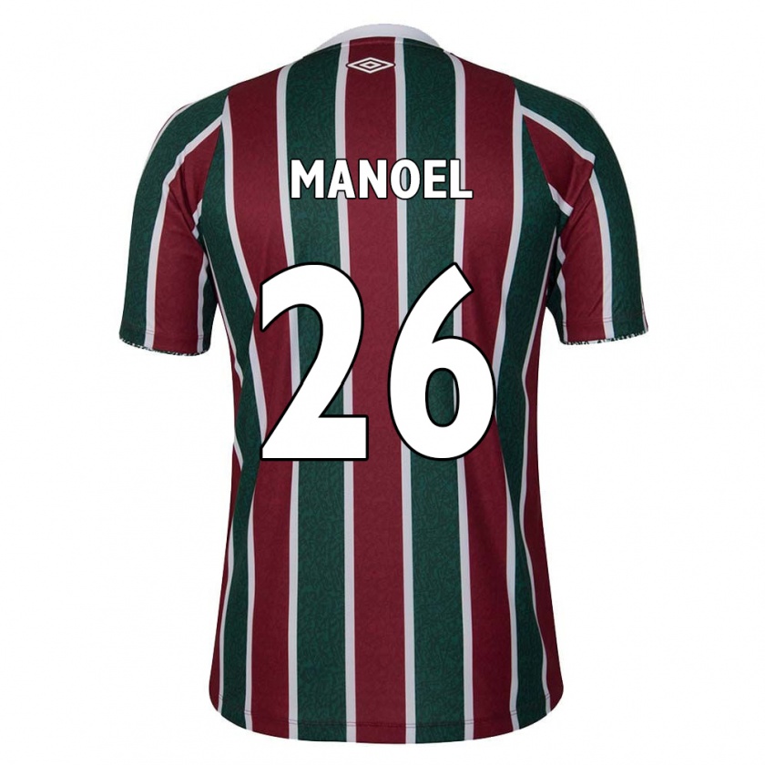 Kandiny Gyermek Manoel #26 Zöld Barna Fehér Hazai Jersey 2024/25 Mez Póló Ing