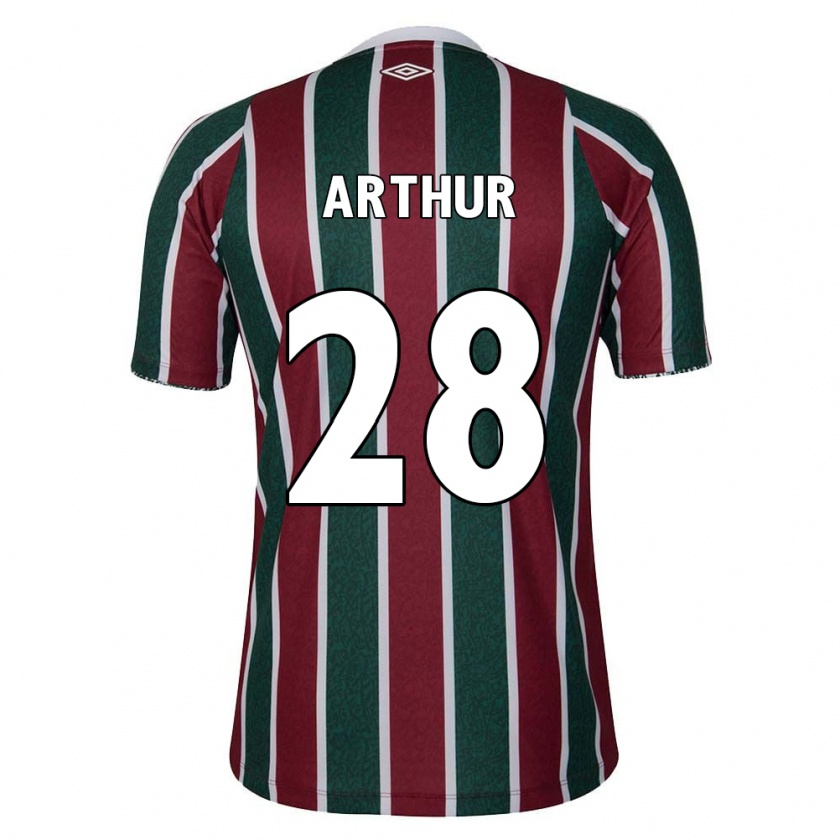 Kandiny Gyermek Arthur #28 Zöld Barna Fehér Hazai Jersey 2024/25 Mez Póló Ing