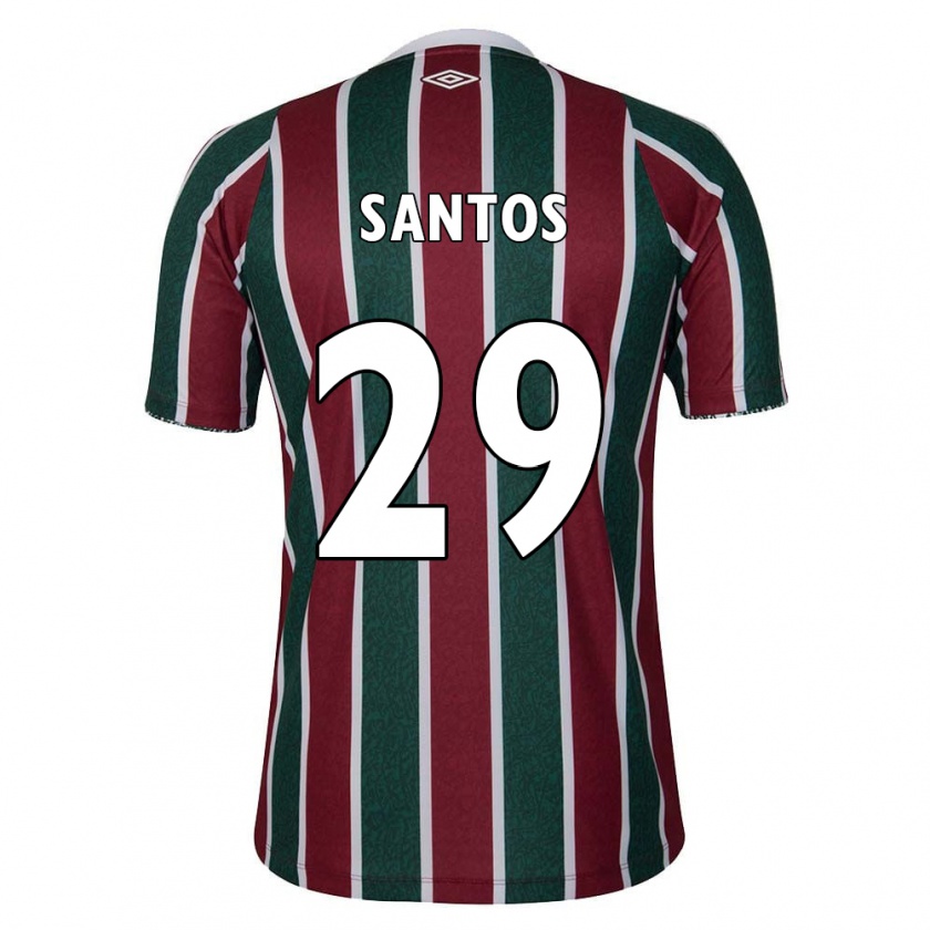 Kandiny Gyermek Thiago Santos #29 Zöld Barna Fehér Hazai Jersey 2024/25 Mez Póló Ing