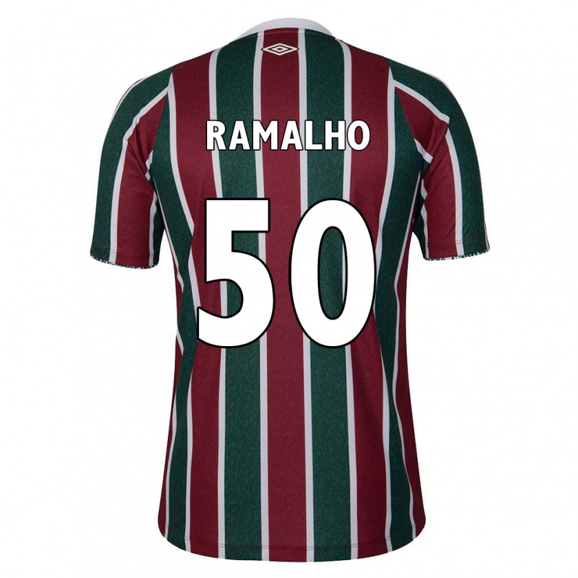 Kandiny Gyermek Gustavo Ramalho #50 Zöld Barna Fehér Hazai Jersey 2024/25 Mez Póló Ing