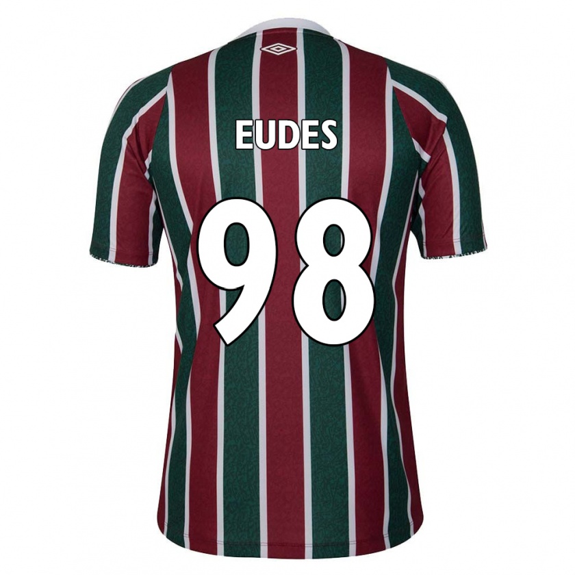 Kandiny Gyermek Vitor Eudes #98 Zöld Barna Fehér Hazai Jersey 2024/25 Mez Póló Ing