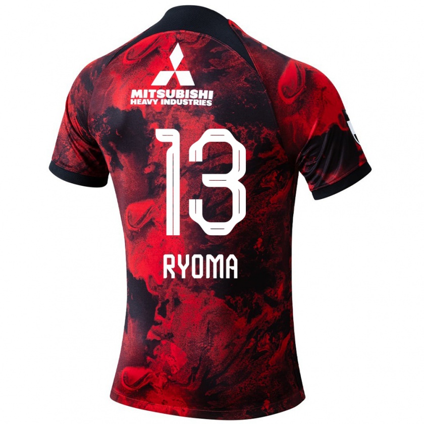 Kandiny Gyermek Ryoma Watanabe #13 Piros Fekete Hazai Jersey 2024/25 Mez Póló Ing