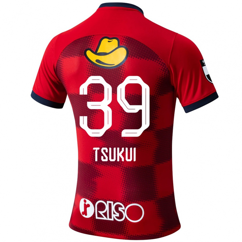 Kandiny Gyermek Keisuke Tsukui #39 Piros Kék Fehér Hazai Jersey 2024/25 Mez Póló Ing