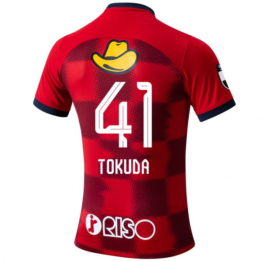 Kandiny Gyermek Homare Tokuda #41 Piros Kék Fehér Hazai Jersey 2024/25 Mez Póló Ing