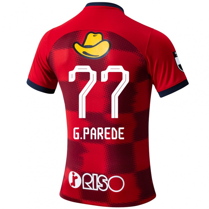 Kandiny Gyermek Guilherme Parede #77 Piros Kék Fehér Hazai Jersey 2024/25 Mez Póló Ing