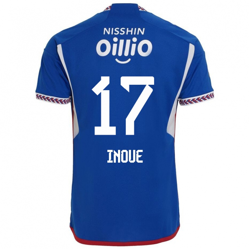 Kandiny Gyermek Kenta Inoue #17 Kék Fehér Piros Hazai Jersey 2024/25 Mez Póló Ing