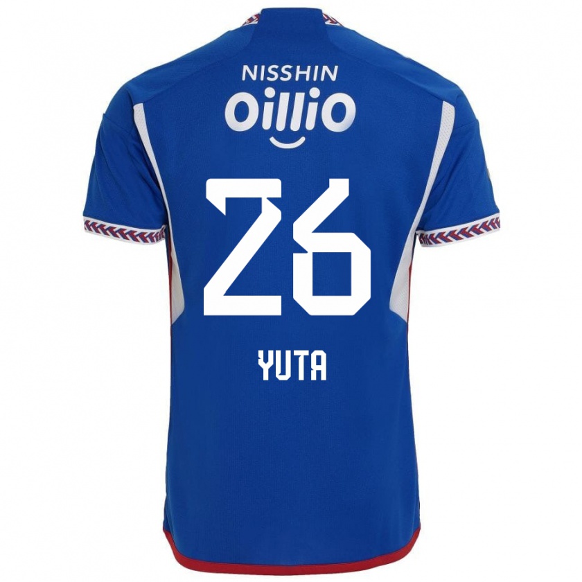 Kandiny Gyermek Yuta Koike #26 Kék Fehér Piros Hazai Jersey 2024/25 Mez Póló Ing