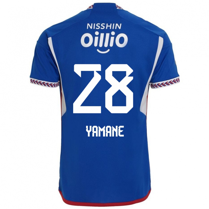 Kandiny Gyermek Riku Yamane #28 Kék Fehér Piros Hazai Jersey 2024/25 Mez Póló Ing