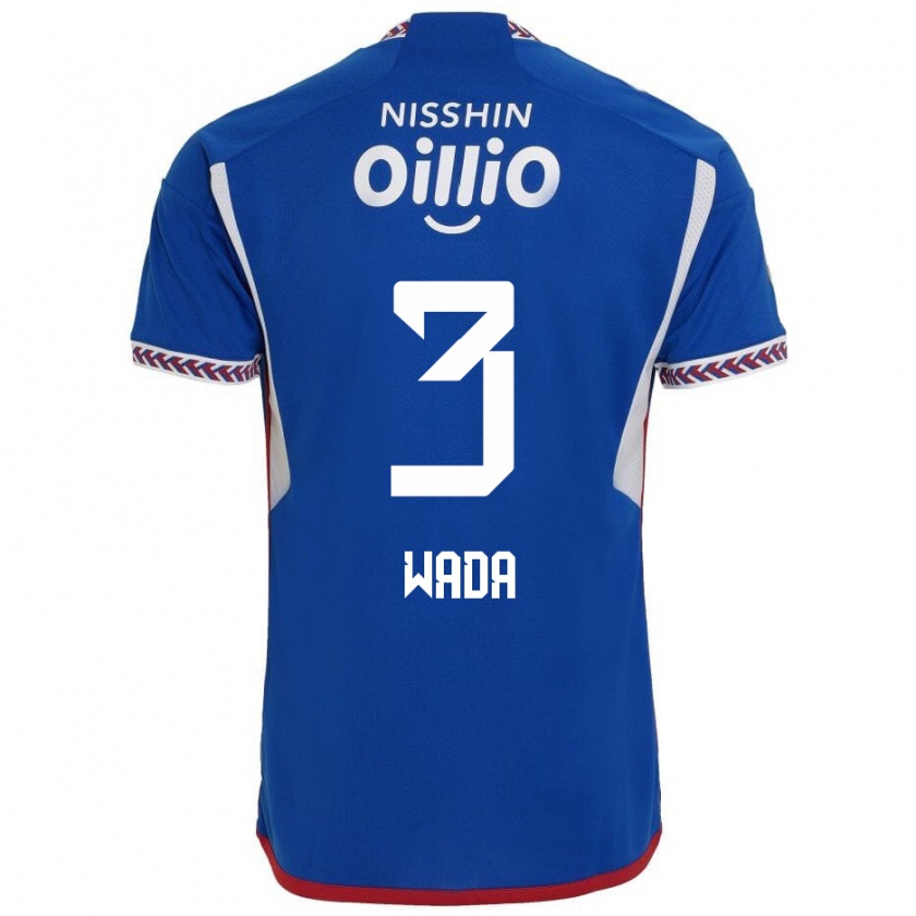 Kandiny Gyermek Yusei Wada #3 Kék Fehér Piros Hazai Jersey 2024/25 Mez Póló Ing