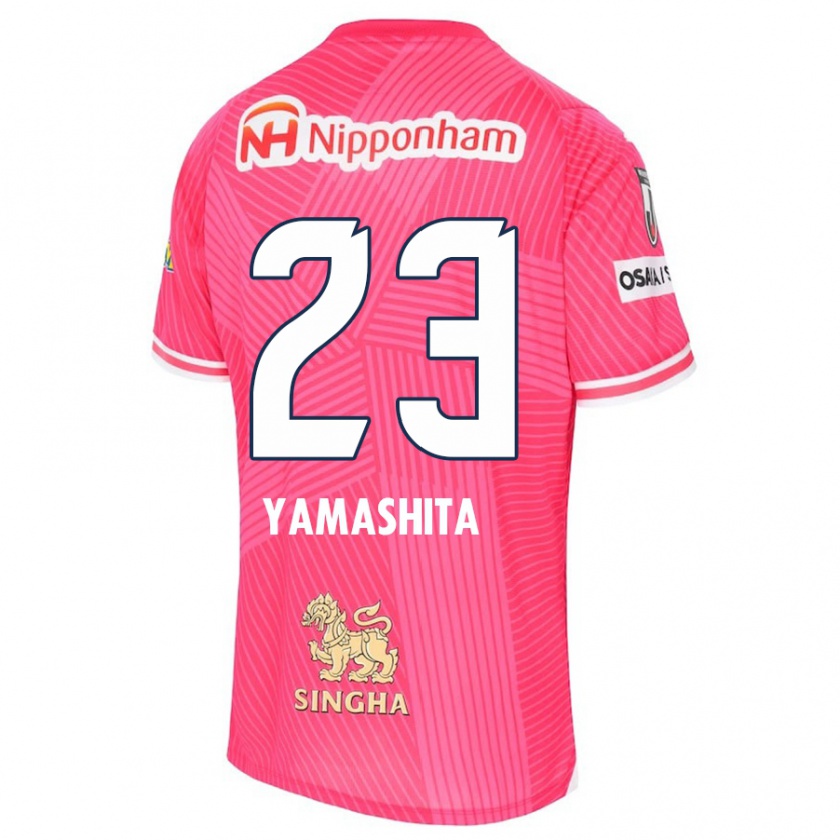 Kandiny Gyermek Tatsuya Yamashita #23 Rózsaszín Fehér Hazai Jersey 2024/25 Mez Póló Ing