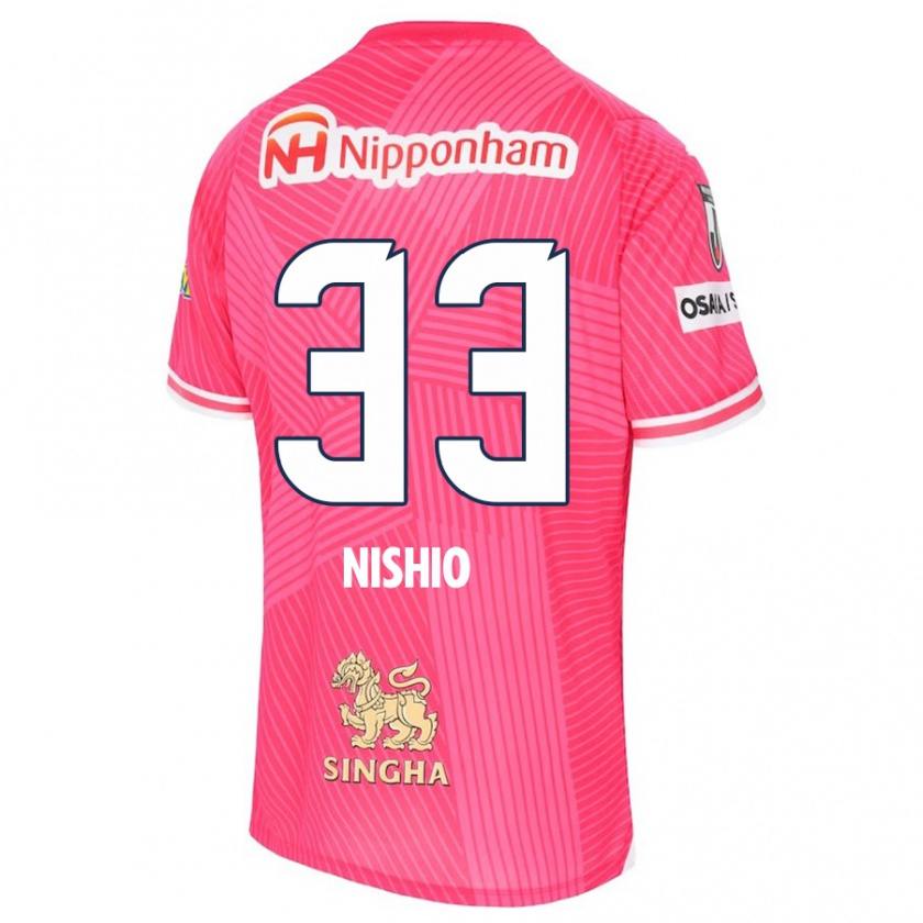 Kandiny Gyermek Ryuya Nishio #33 Rózsaszín Fehér Hazai Jersey 2024/25 Mez Póló Ing