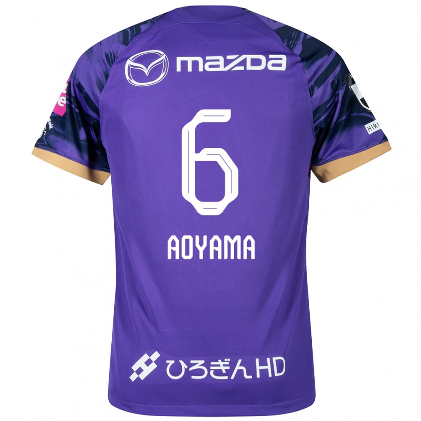 Kandiny Gyermek Toshihiro Aoyama #6 Lila Fehér Hazai Jersey 2024/25 Mez Póló Ing