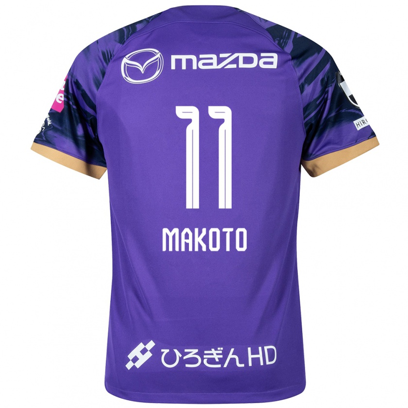 Kandiny Gyermek Makoto Mitsuta #11 Lila Fehér Hazai Jersey 2024/25 Mez Póló Ing