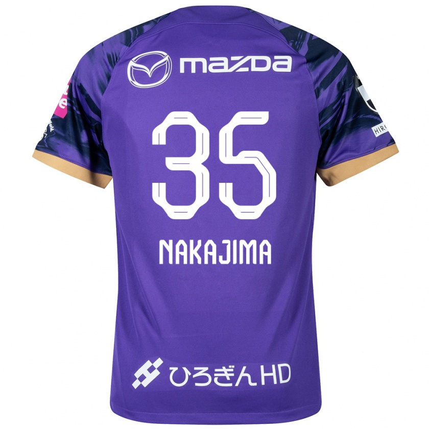 Kandiny Gyermek Yotaro Nakajima #35 Lila Fehér Hazai Jersey 2024/25 Mez Póló Ing