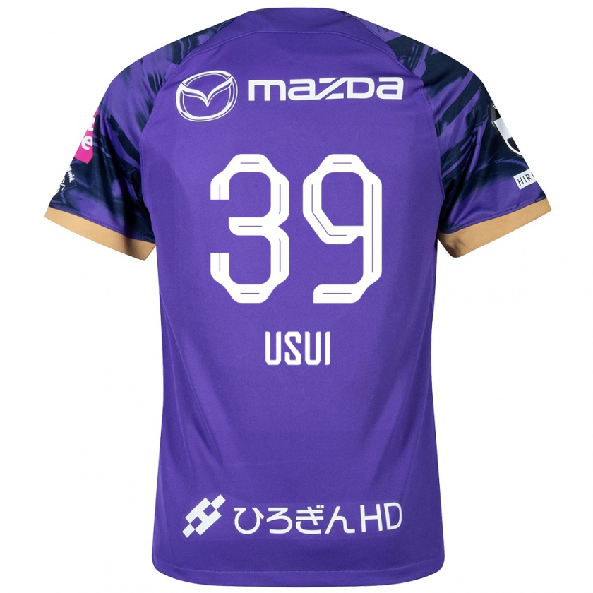 Kandiny Gyermek Haruto Usui #39 Lila Fehér Hazai Jersey 2024/25 Mez Póló Ing