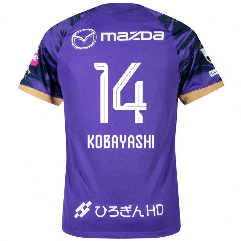 Kandiny Gyermek Shimon Kobayashi #14 Lila Fehér Hazai Jersey 2024/25 Mez Póló Ing