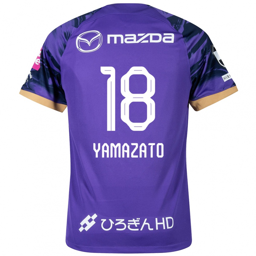 Kandiny Gyermek Kenshin Yamazato #18 Lila Fehér Hazai Jersey 2024/25 Mez Póló Ing