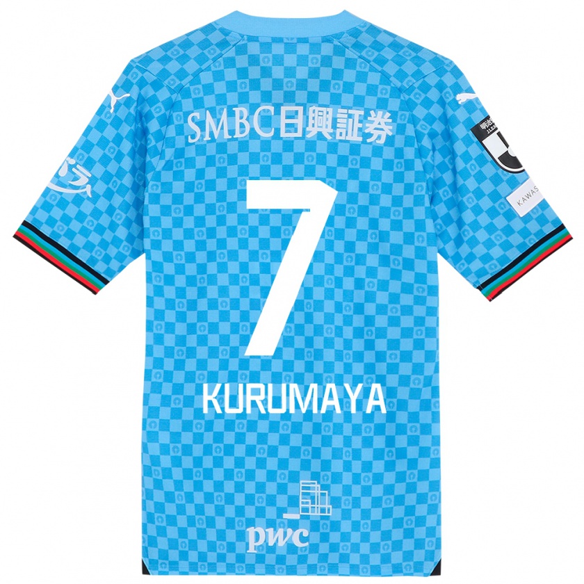 Kandiny Gyermek Shintaro Kurumaya #7 Azúrkék Hazai Jersey 2024/25 Mez Póló Ing