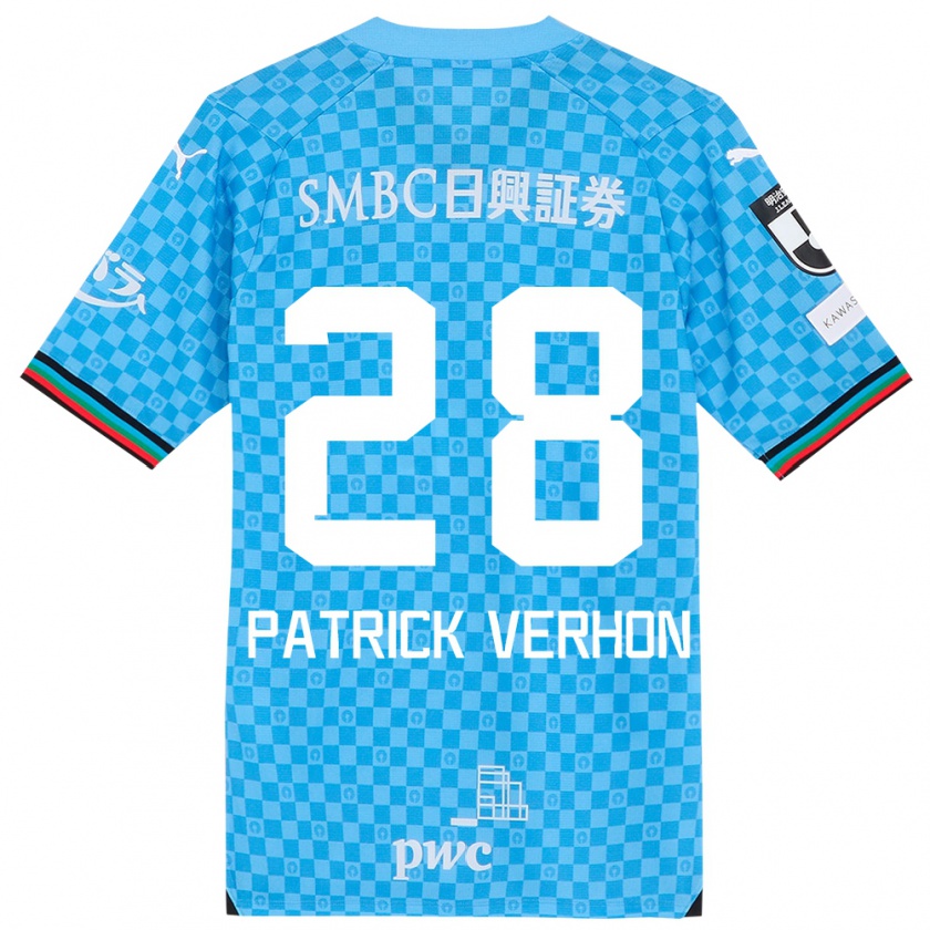 Kandiny Gyermek Patrick Verhon #28 Azúrkék Hazai Jersey 2024/25 Mez Póló Ing