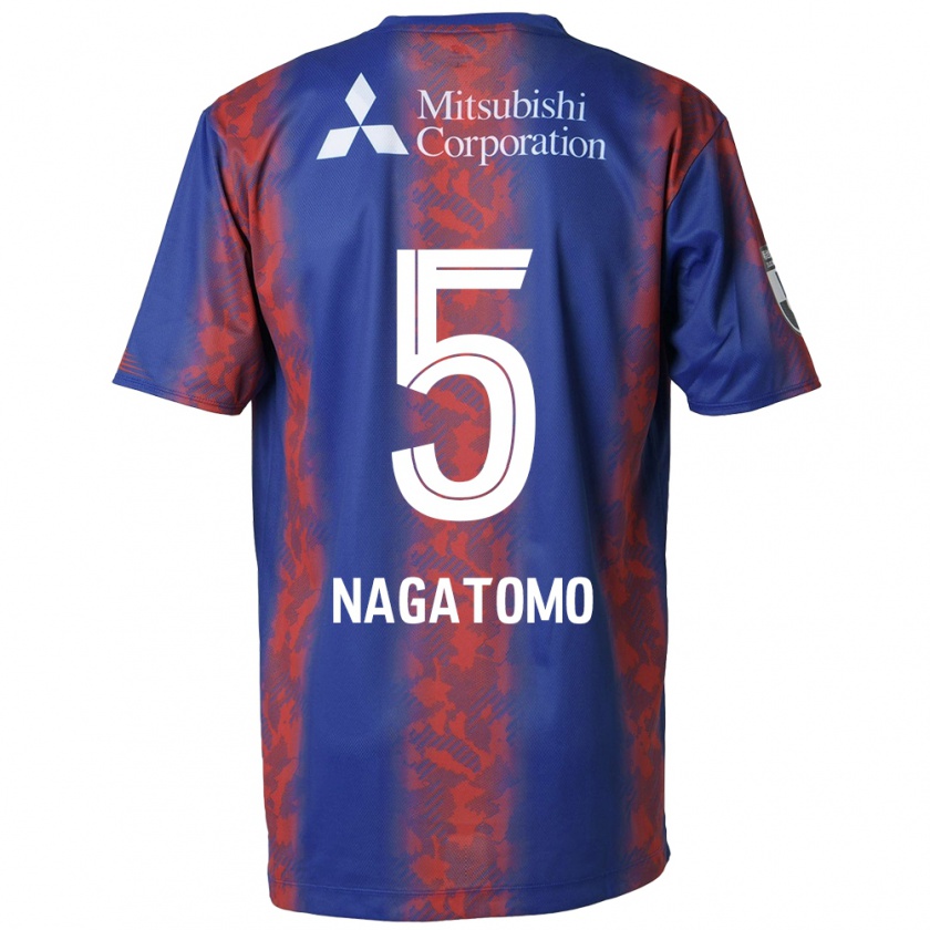 Kandiny Gyermek Yuto Nagatomo #5 Kék Piros Hazai Jersey 2024/25 Mez Póló Ing