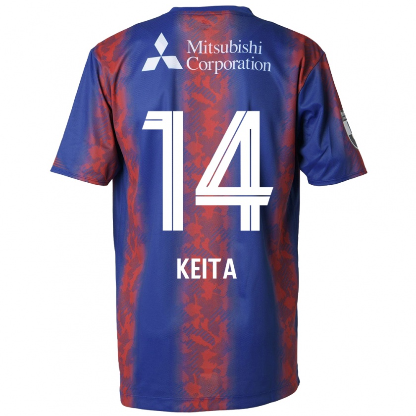 Kandiny Gyermek Keita Yamashita #14 Kék Piros Hazai Jersey 2024/25 Mez Póló Ing