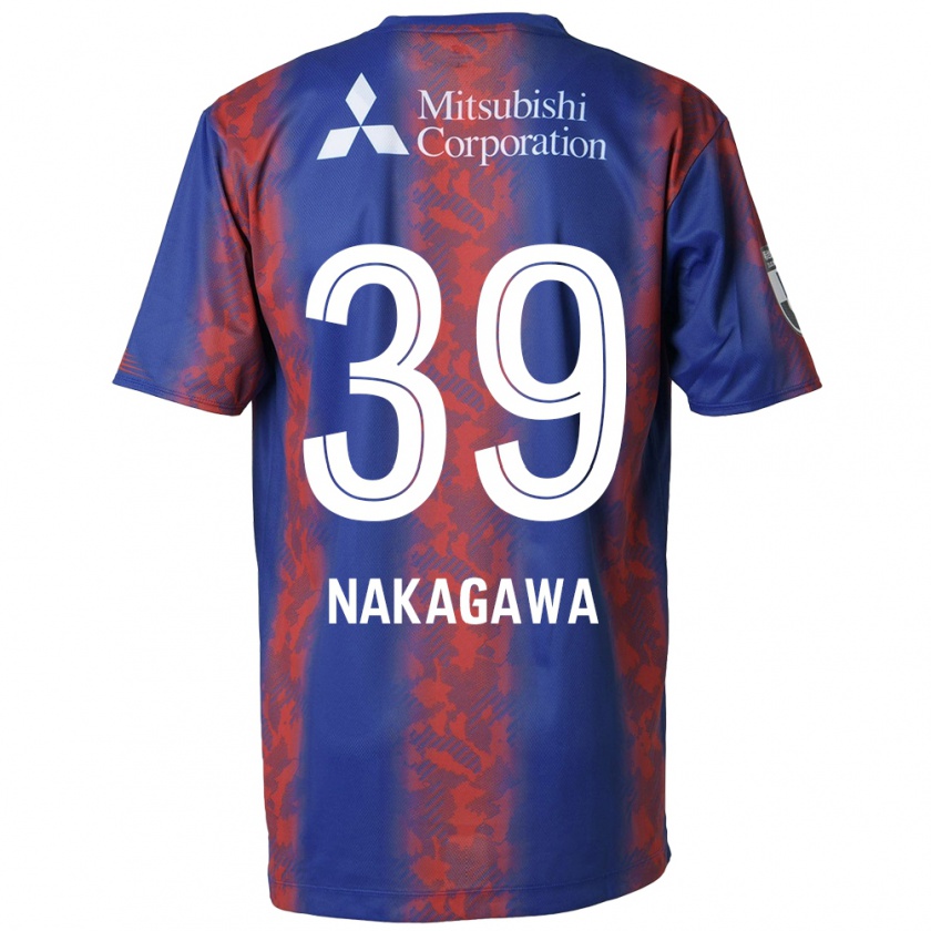 Kandiny Gyermek Teruhito Nakagawa #39 Kék Piros Hazai Jersey 2024/25 Mez Póló Ing