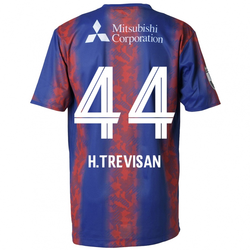 Kandiny Gyermek Henrique Trevisan #44 Kék Piros Hazai Jersey 2024/25 Mez Póló Ing