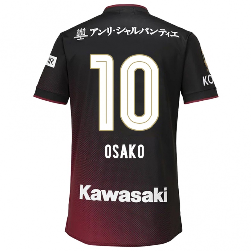 Kandiny Gyermek Yuya Osako #10 Fekete Piros Hazai Jersey 2024/25 Mez Póló Ing