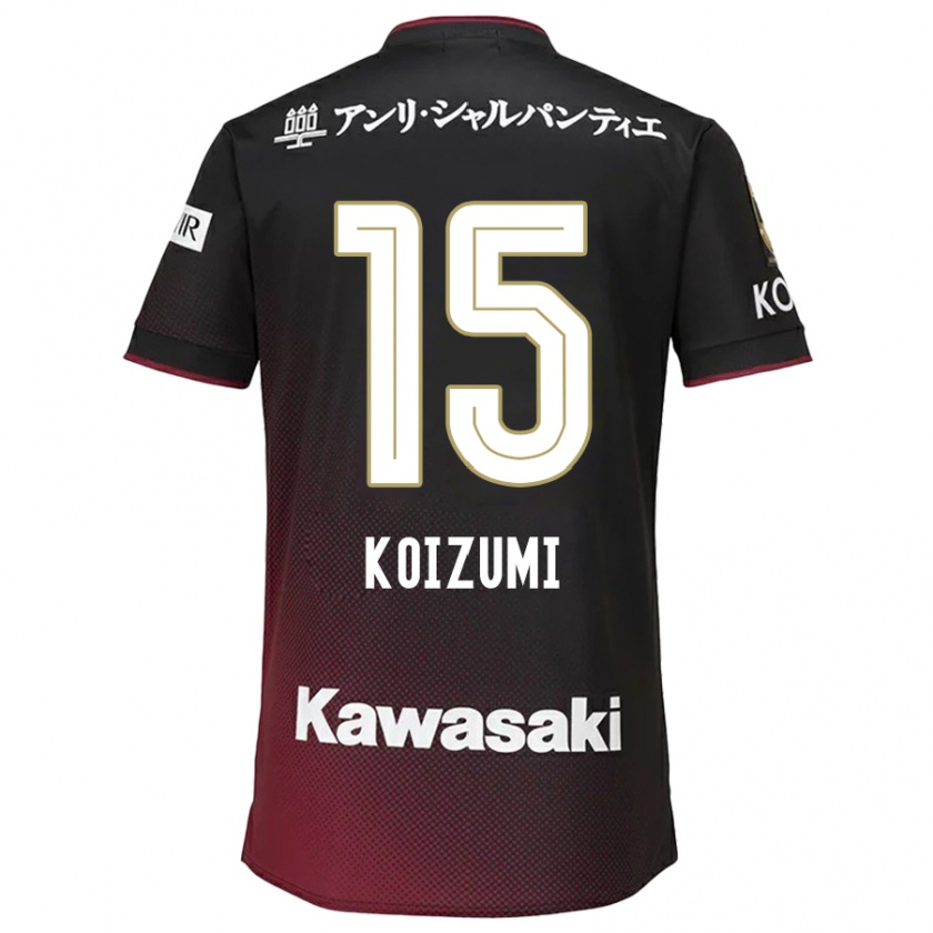 Kandiny Gyermek Fuga Koizumi #15 Fekete Piros Hazai Jersey 2024/25 Mez Póló Ing