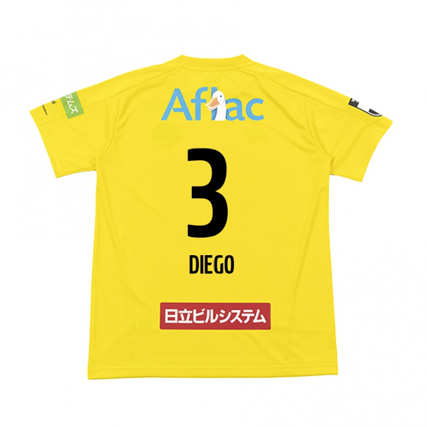 Kandiny Gyermek Diego #3 Sárga Fekete Hazai Jersey 2024/25 Mez Póló Ing