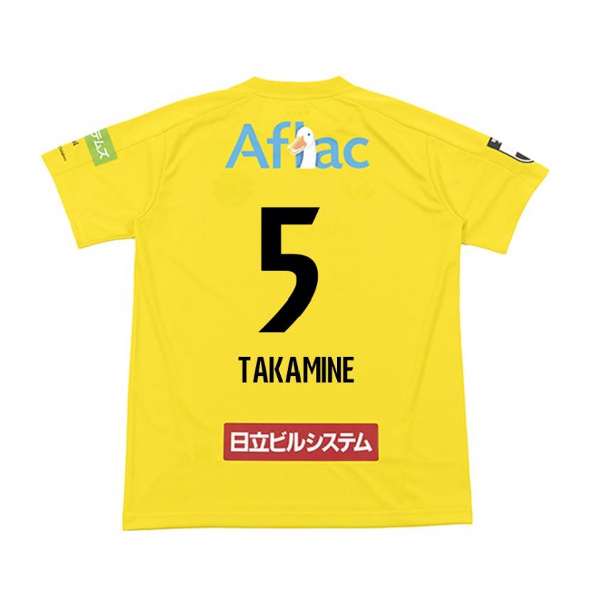 Kandiny Gyermek Tomoki Takamine #5 Sárga Fekete Hazai Jersey 2024/25 Mez Póló Ing