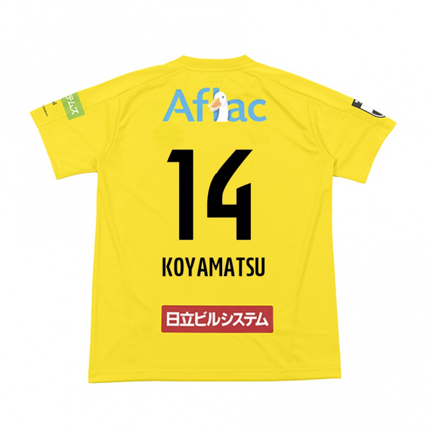 Kandiny Gyermek Tomoya Koyamatsu #14 Sárga Fekete Hazai Jersey 2024/25 Mez Póló Ing