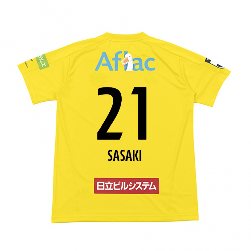 Kandiny Gyermek Masato Sasaki #21 Sárga Fekete Hazai Jersey 2024/25 Mez Póló Ing