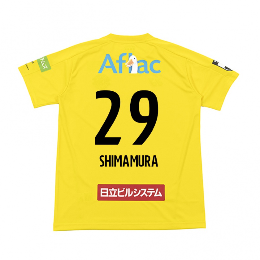 Kandiny Gyermek Takuya Shimamura #29 Sárga Fekete Hazai Jersey 2024/25 Mez Póló Ing