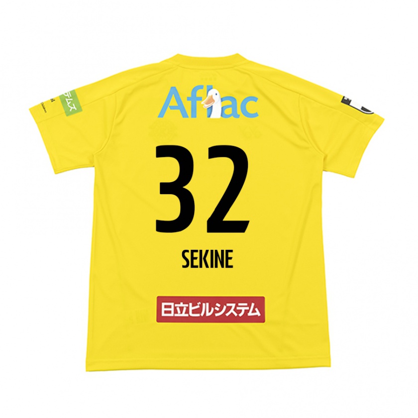 Kandiny Gyermek Hiroki Sekine #32 Sárga Fekete Hazai Jersey 2024/25 Mez Póló Ing