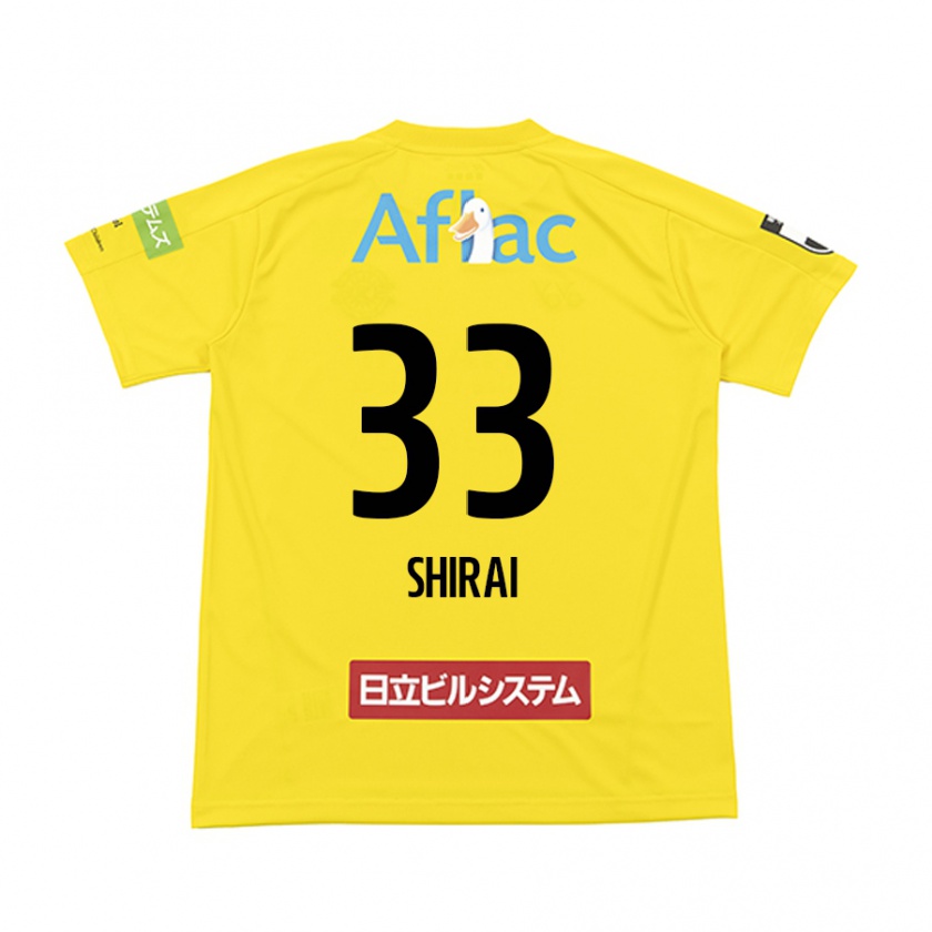 Kandiny Gyermek Eiji Shirai #33 Sárga Fekete Hazai Jersey 2024/25 Mez Póló Ing