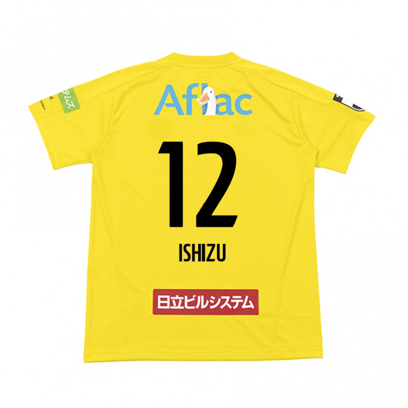 Kandiny Gyermek Kazuki Ishizu #12 Sárga Fekete Hazai Jersey 2024/25 Mez Póló Ing